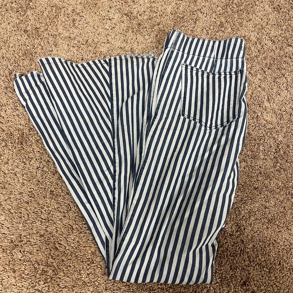 Pin Striped Denim Bells